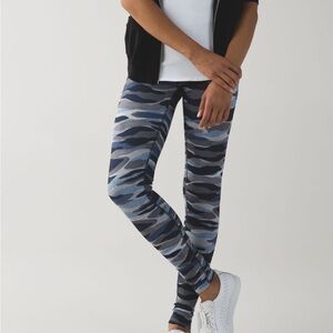 Lululemon Wunder Under Mini Coast Camo Deep Navy Full Length Hi Rise Leggings